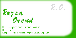 rozsa orend business card